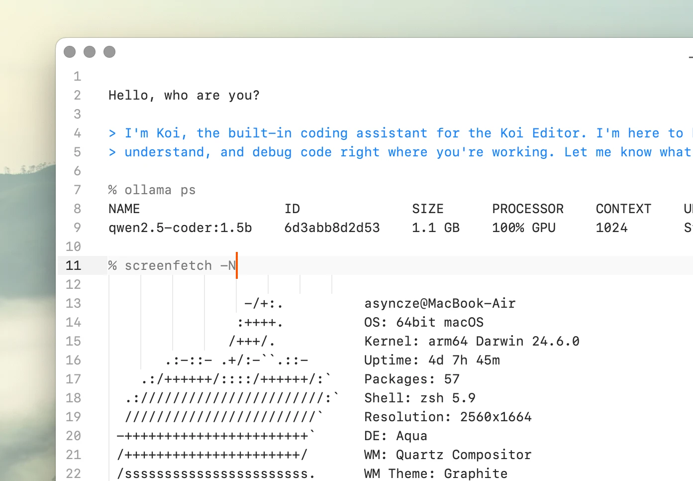 Inline commands in Peeknext